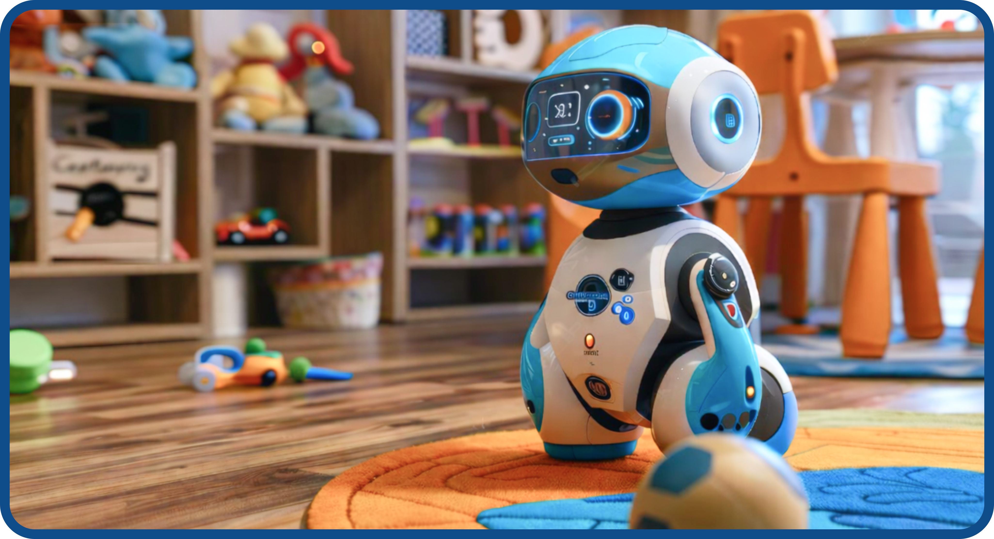 Zinzly robot toy in playroom
